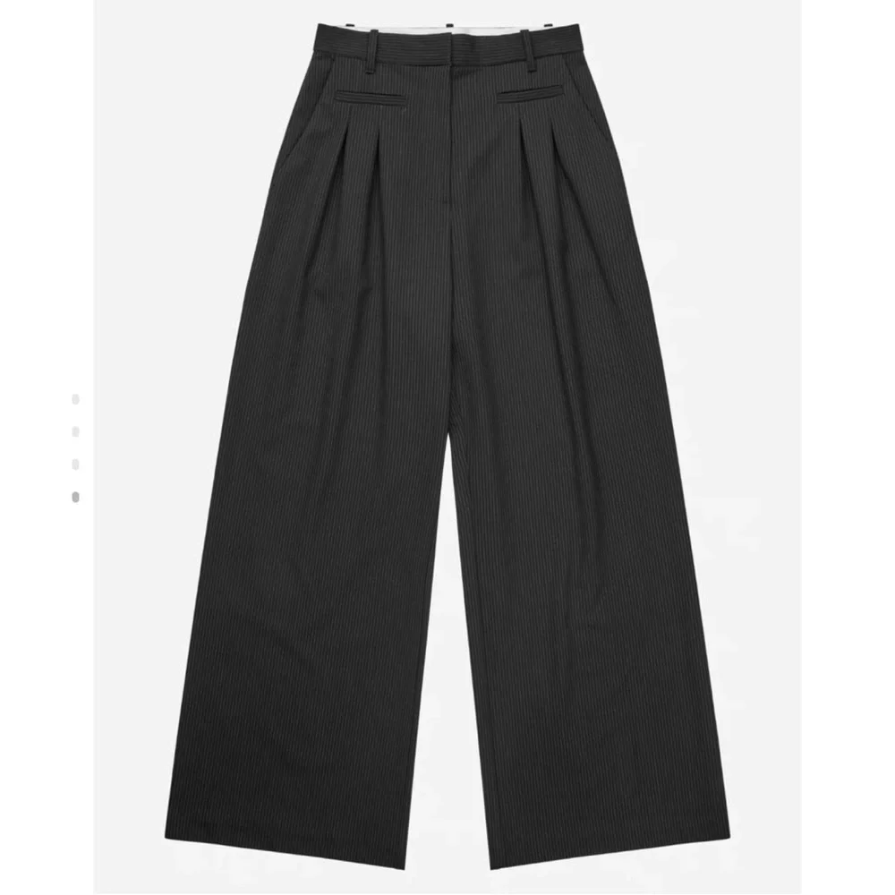 NWT Munthe Stormy pants pinstripe trousers black white size 34 US 4